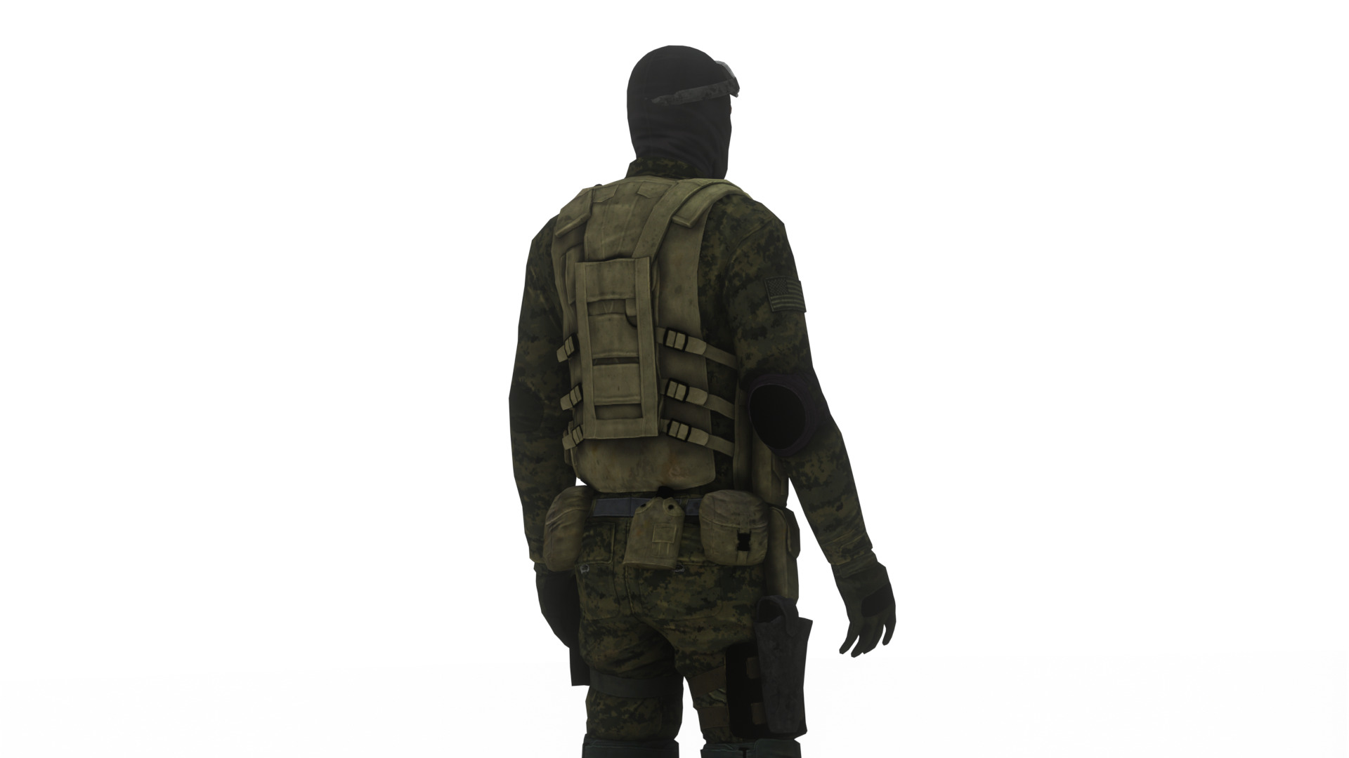 US Special Forces Operator Stealth Uniform 3D Model Low-poly 3D model_10