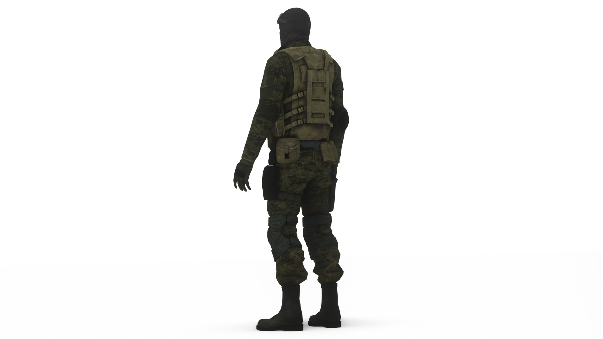 US Special Forces Operator Stealth Uniform 3D Model Low-poly 3D model_3