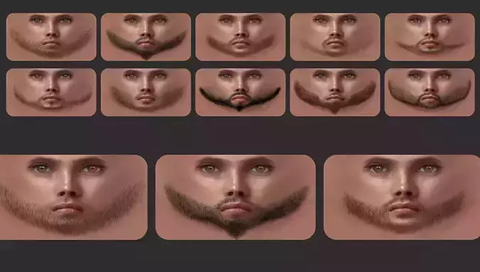 Beard Set on transparent background 3000 x 3000