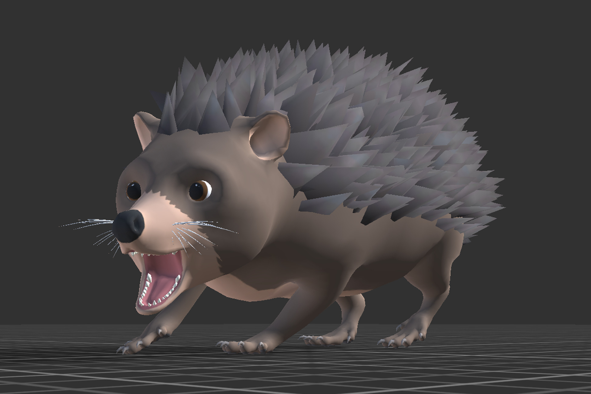 Cartoon Hedgehog Low-poly 3D model_6
