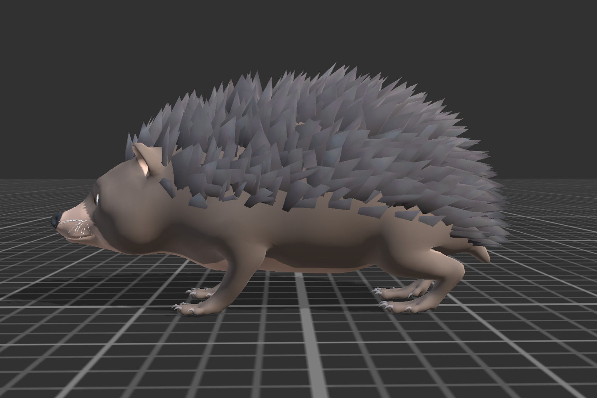 Cartoon Hedgehog Low-poly 3D model_2
