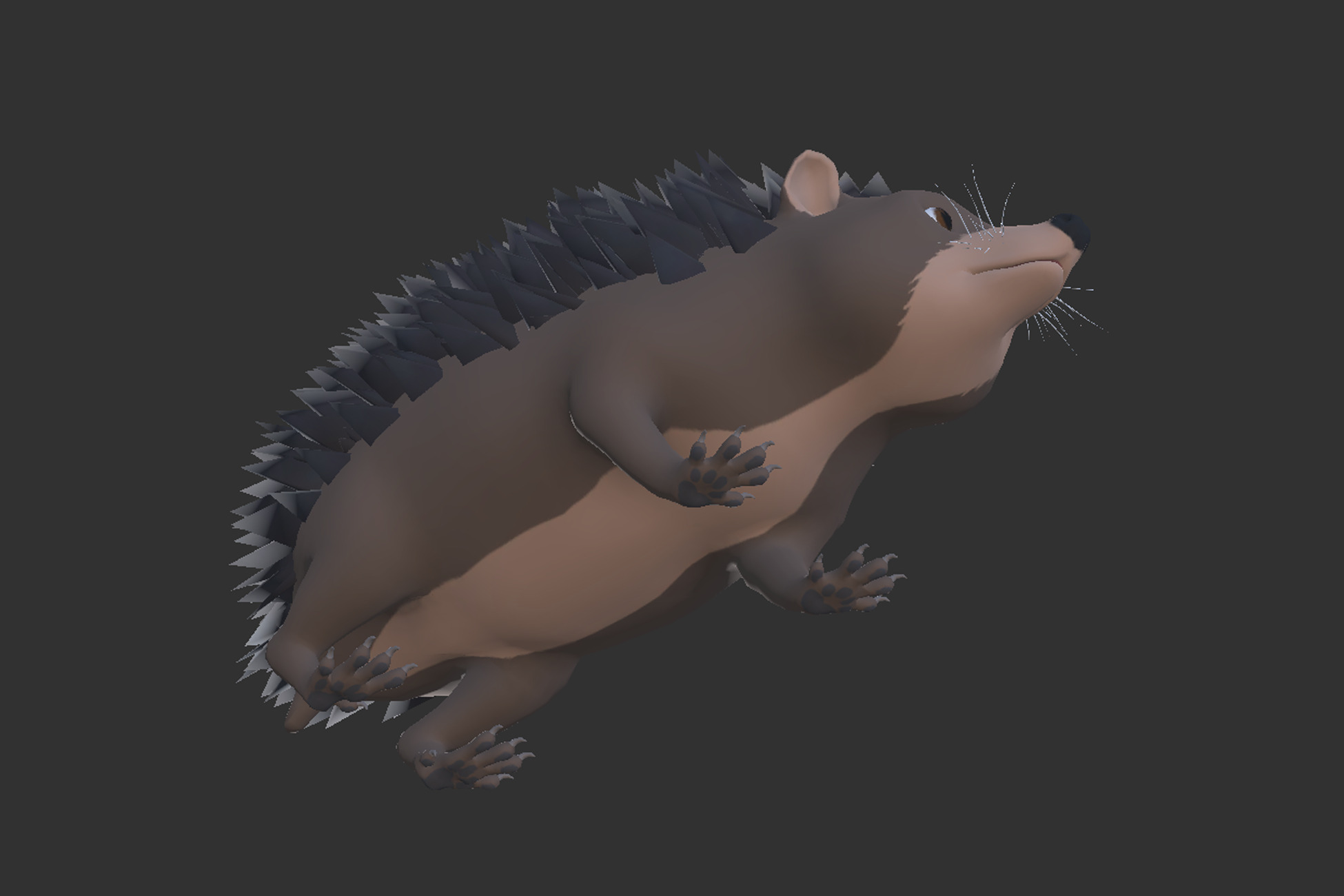 Cartoon Hedgehog Low-poly 3D model_5