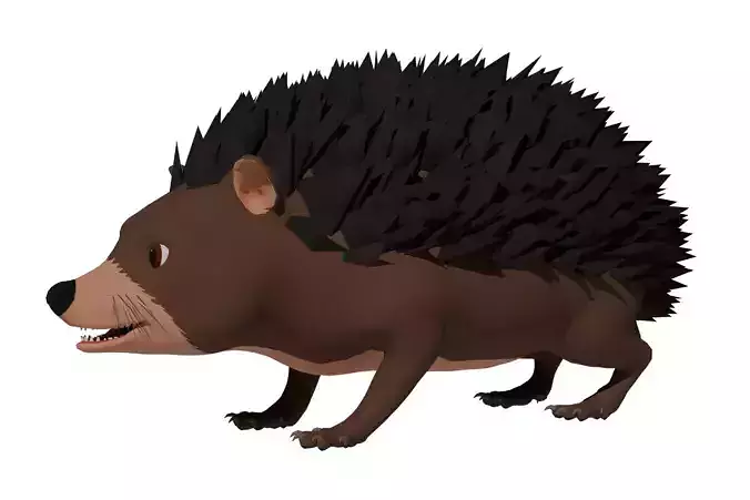 Cartoon Hedgehog Low-poly 3D model