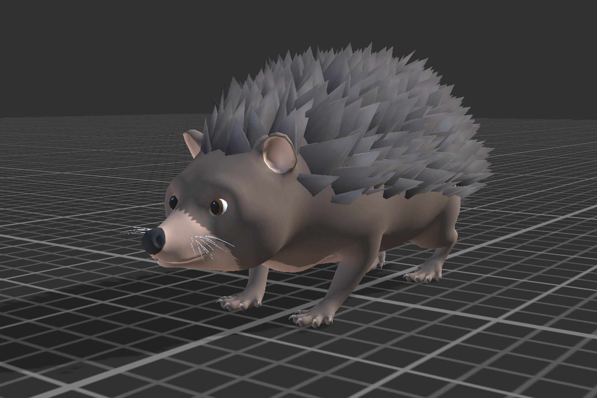 Cartoon Hedgehog Low-poly 3D model_3