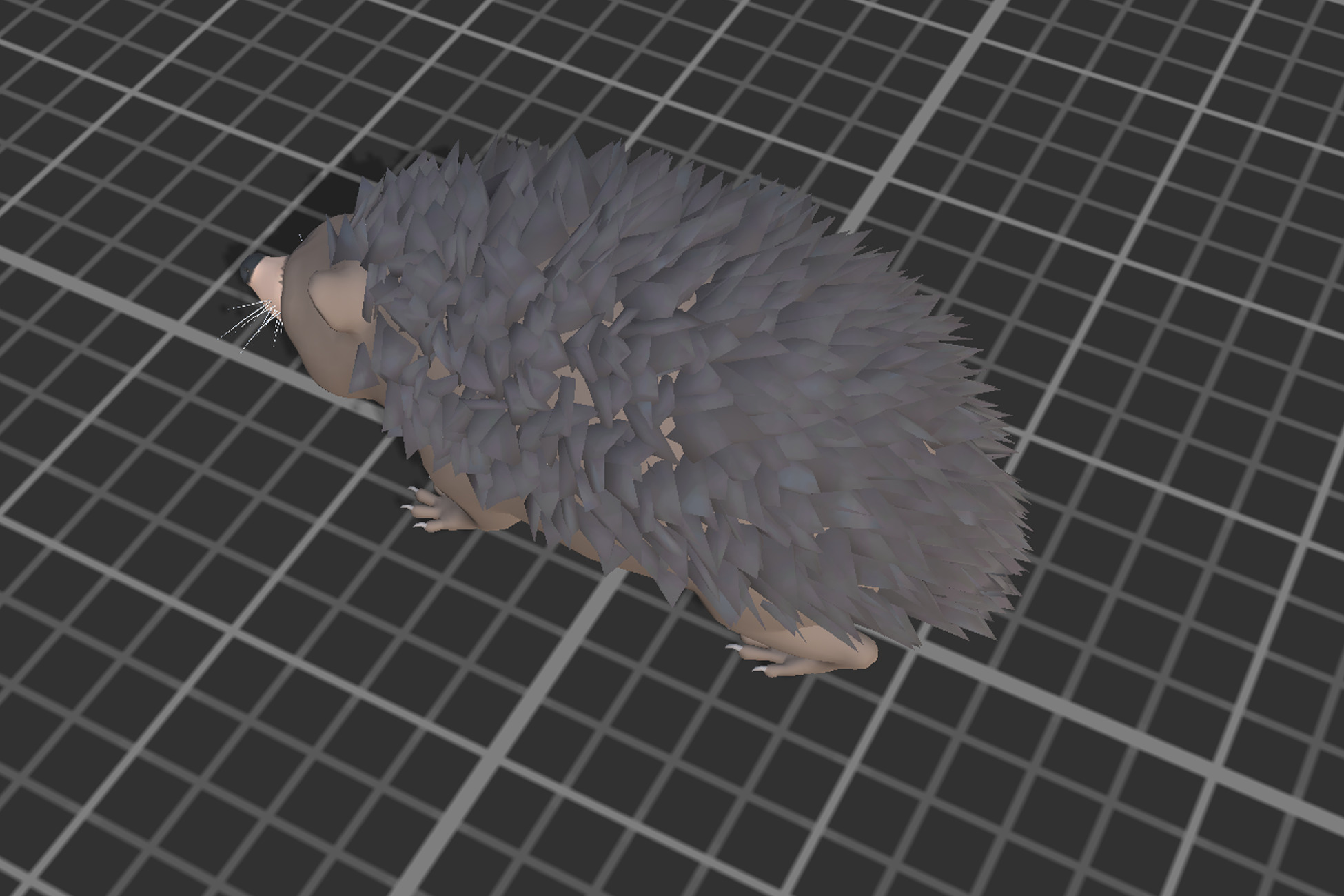 Cartoon Hedgehog Low-poly 3D model_4