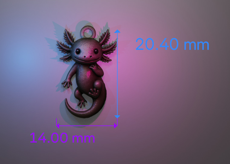 Axolotl Pendant 3D print model_6