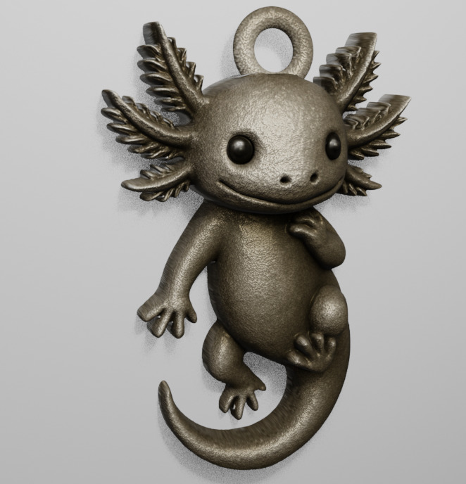 Axolotl Pendant 3D print model_4