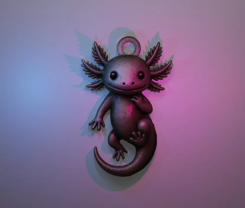 Axolotl Pendant 3D print model_0