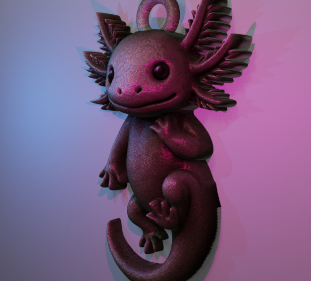 Axolotl Pendant 3D print model_3