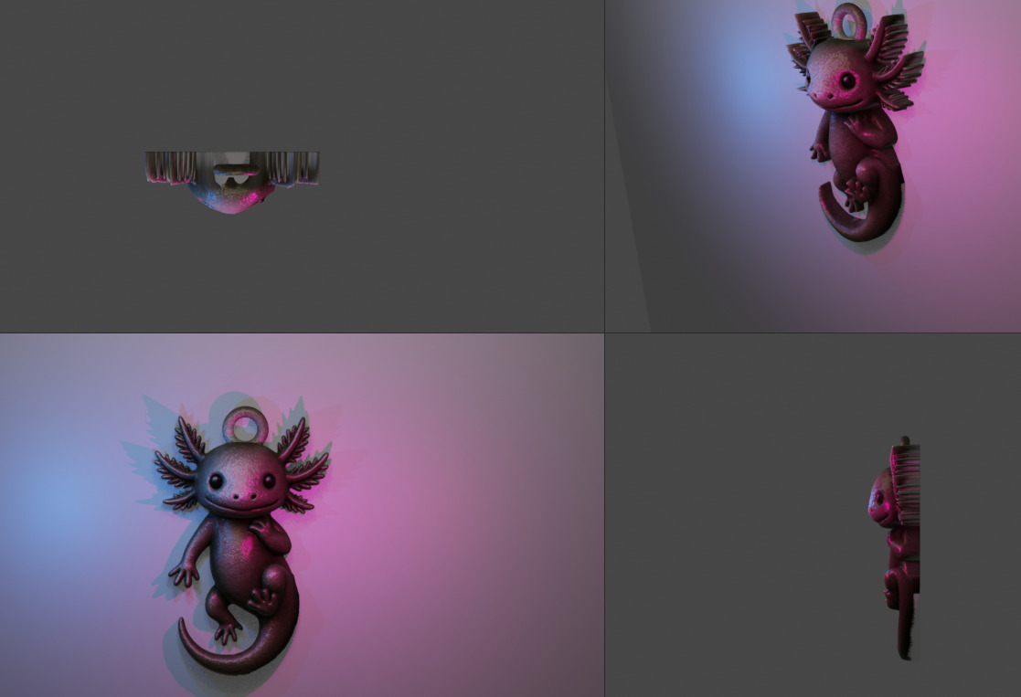Axolotl Pendant 3D print model_11