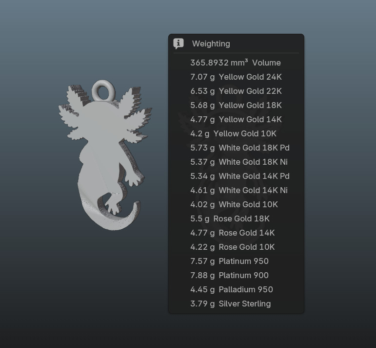 Axolotl Pendant 3D print model_10