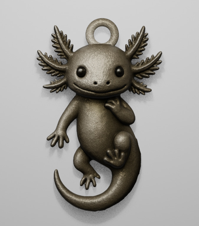 Axolotl Pendant 3D print model_2