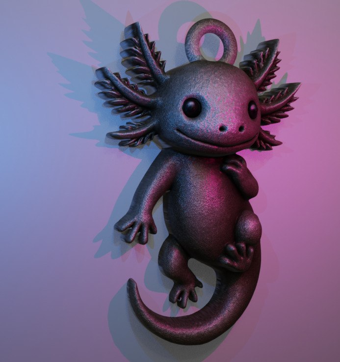 Axolotl Pendant 3D print model_1