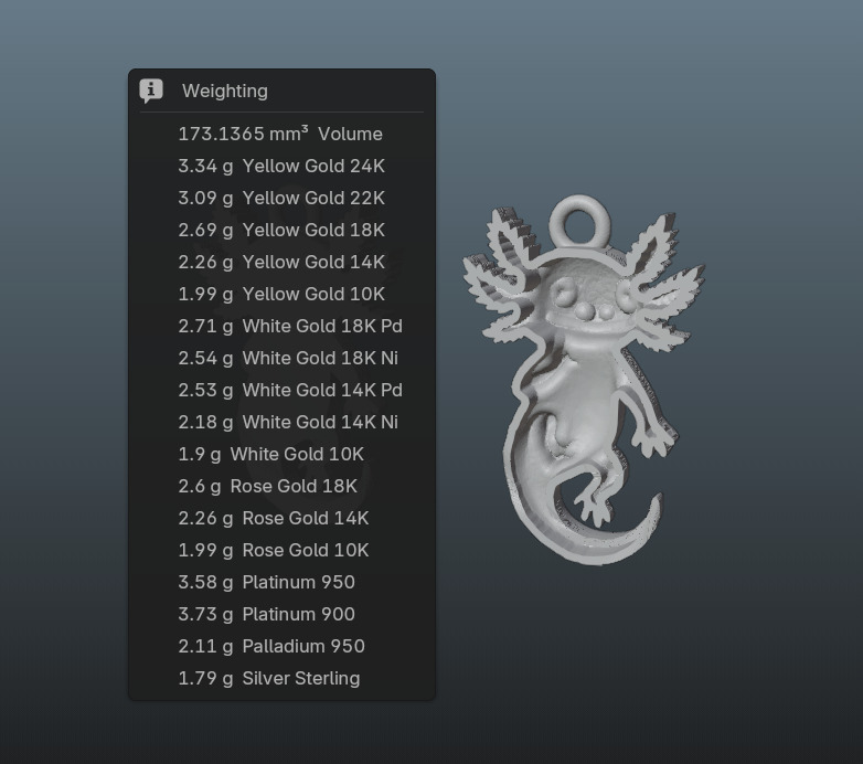 Axolotl Pendant 3D print model_9