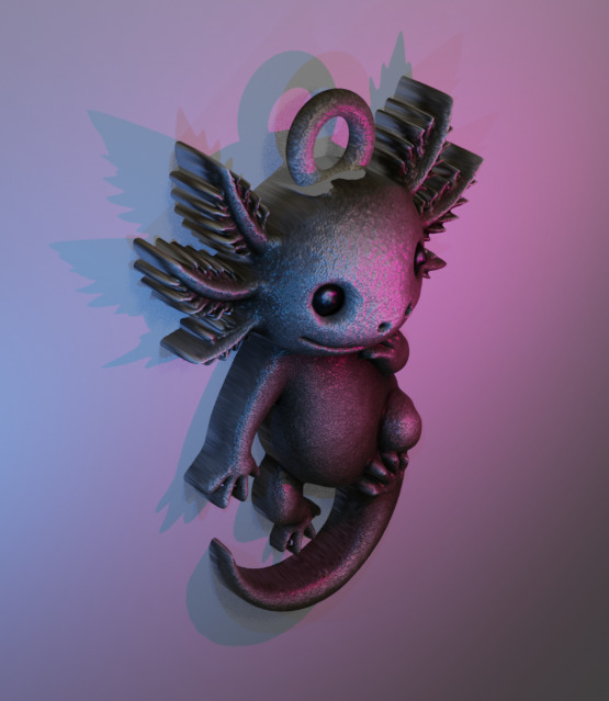 Axolotl Pendant 3D print model_13