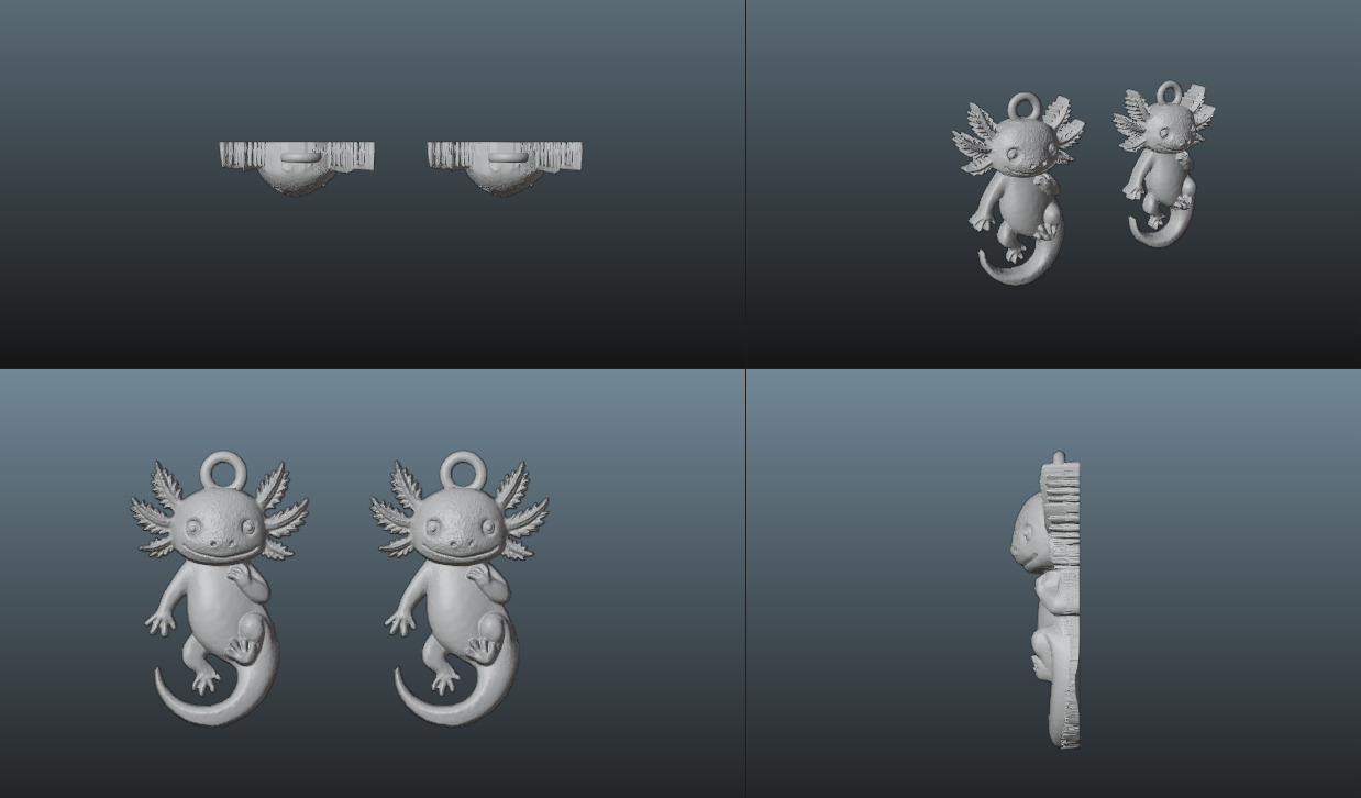 Axolotl Pendant 3D print model_12
