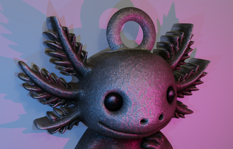 Axolotl Pendant 3D print model_5