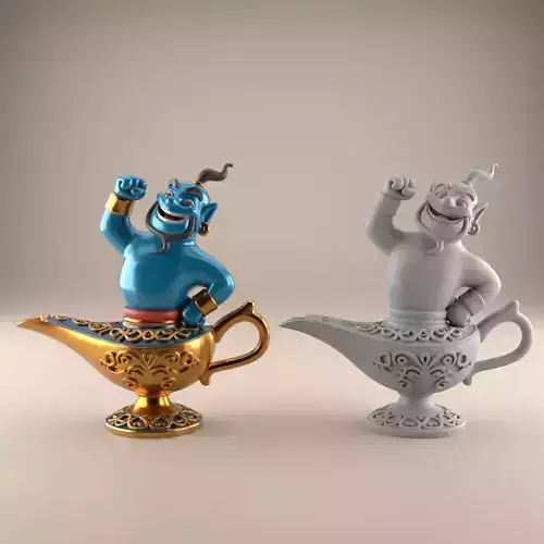 Fun Genie Lamp 3D STL File for Desk Decor Toys 8