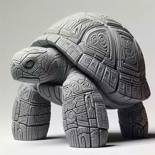 Ancient Stone Totem Turtle  Tribal Inspired 3D Print