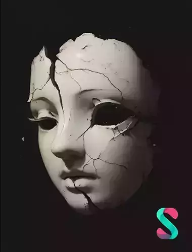 Cracked Face Mask  Wearable 3D Printable STL and FBX Files
