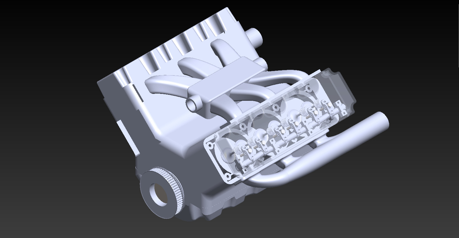 Dimension Accurate V6 Engine 3D Model with Individual Parts 3D model_4