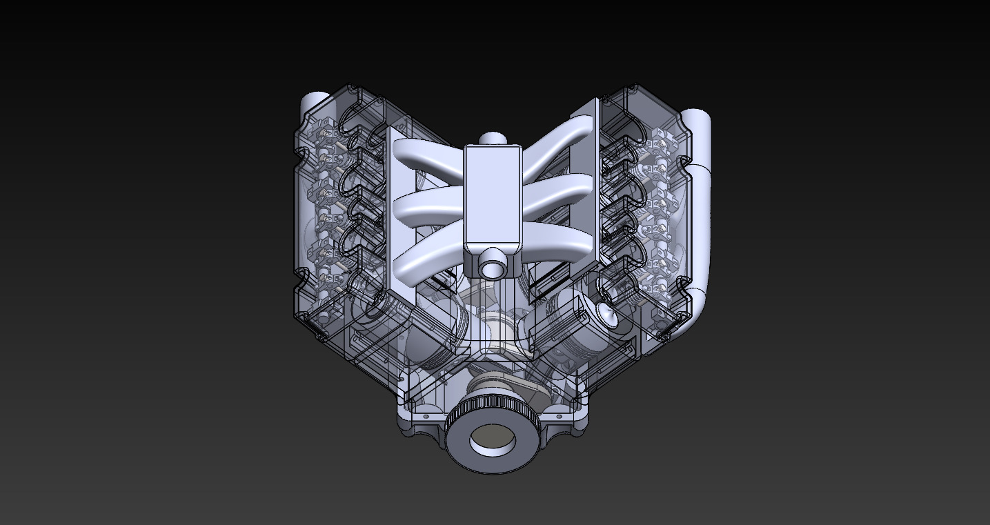Dimension Accurate V6 Engine 3D Model with Individual Parts 3D model_5