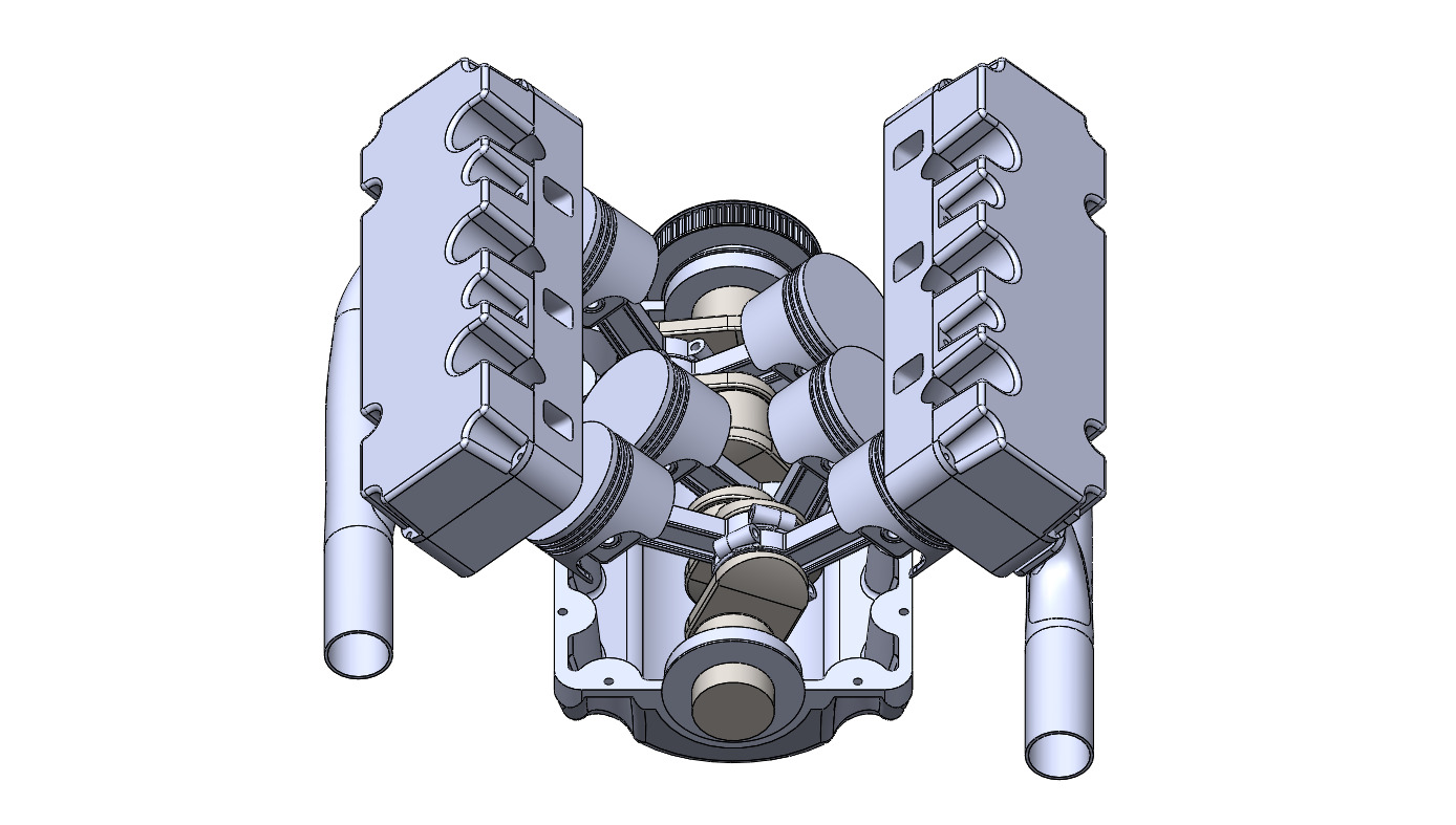 Dimension Accurate V6 Engine 3D Model with Individual Parts 3D model_7