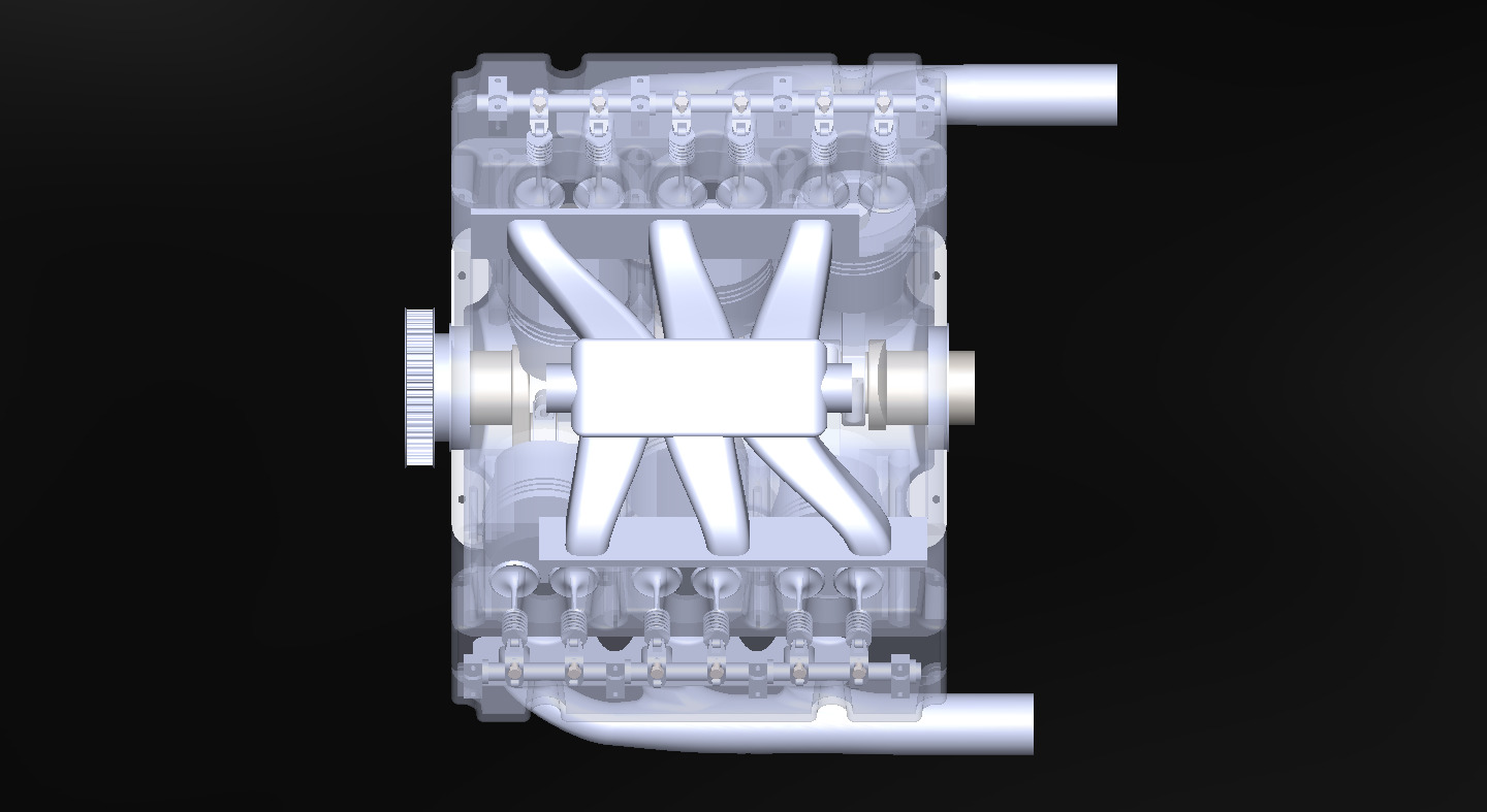 Dimension Accurate V6 Engine 3D Model with Individual Parts 3D model_6