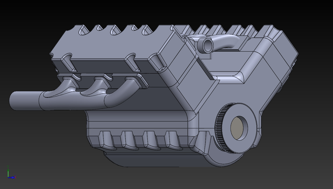 Dimension Accurate V6 Engine 3D Model with Individual Parts 3D model_3