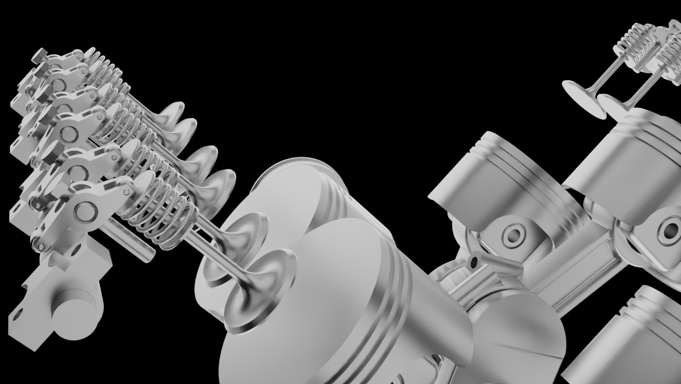 Dimension Accurate V6 Engine 3D Model with Individual Parts 3D model_1