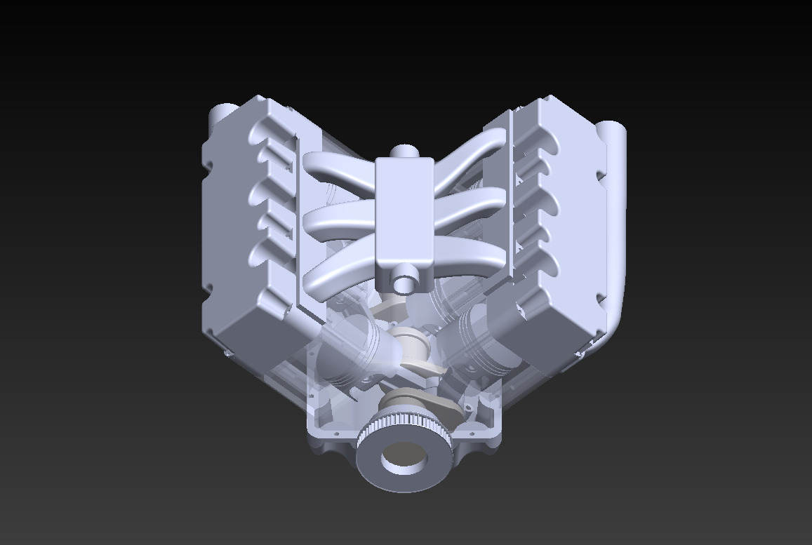 Dimension Accurate V6 Engine 3D Model with Individual Parts 3D model_2