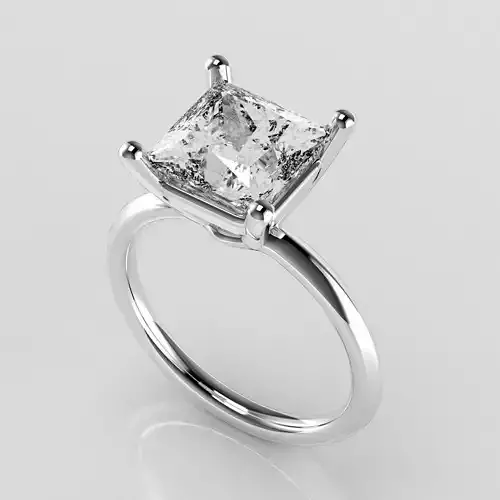 Classic Solitaire Ring - 8-0 mm Princess cut - 300 ct points