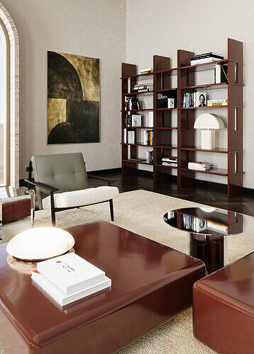 Minotti Living Room Set 3D model 3