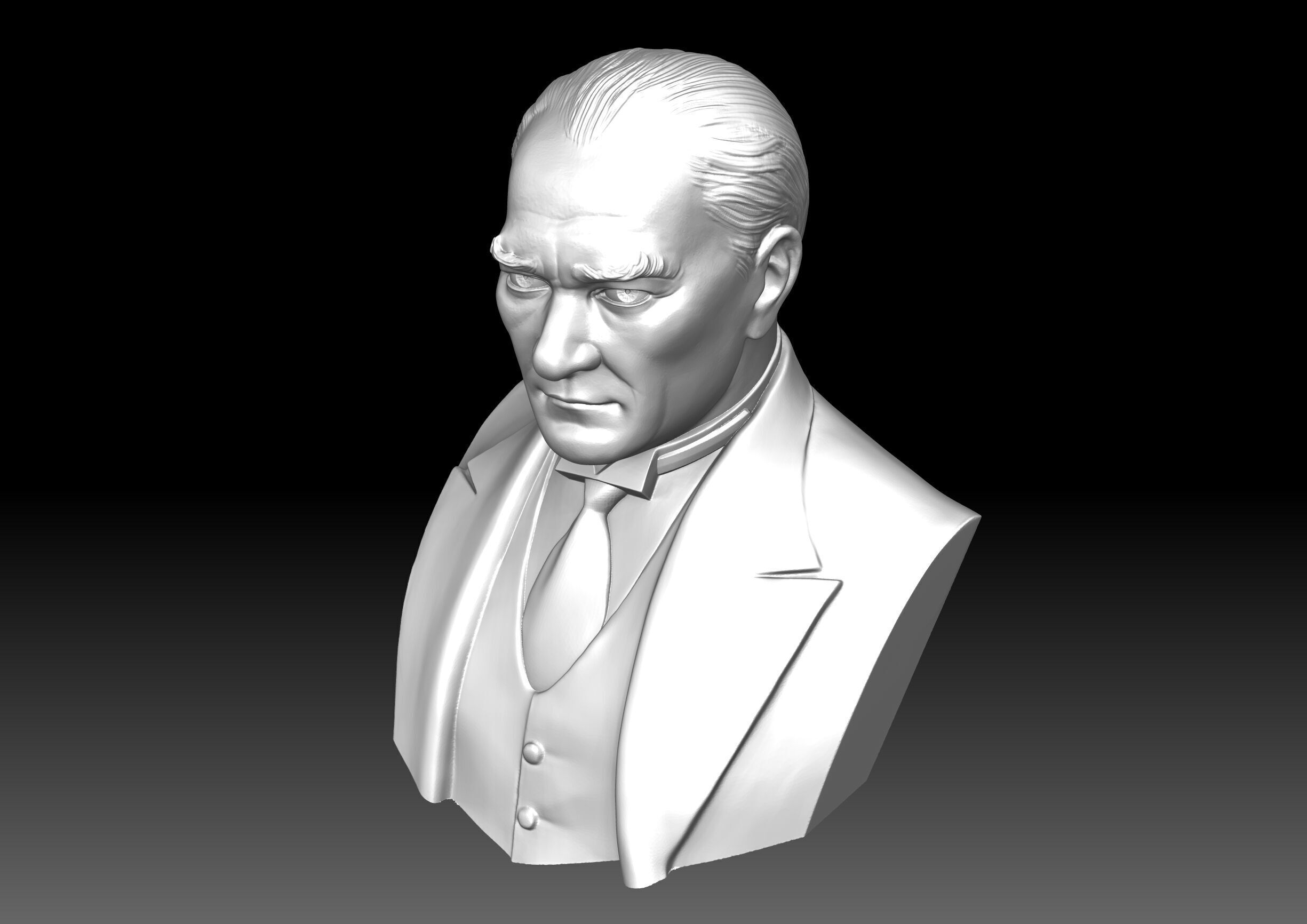 Ataturk Bust 3D print model_8