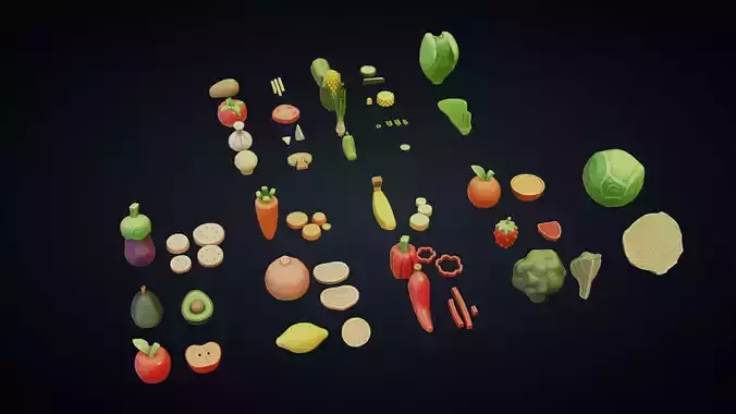 Fruits And Vegetables - Stylized Kitchen Pack - Part 14