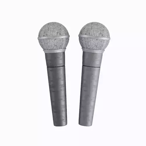 Microphone Set Low-poly 3D model
