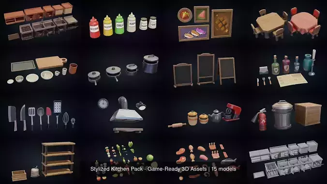 Stylized Kitchen Pack - Game-Ready 3D Assets