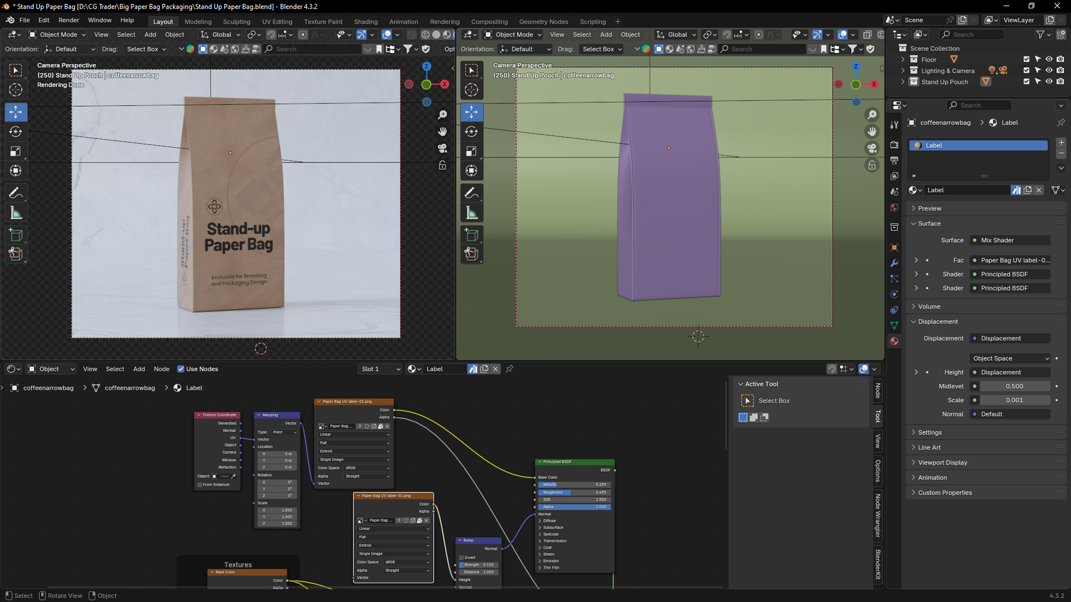 Stand Up Paper Bag 3D model_9