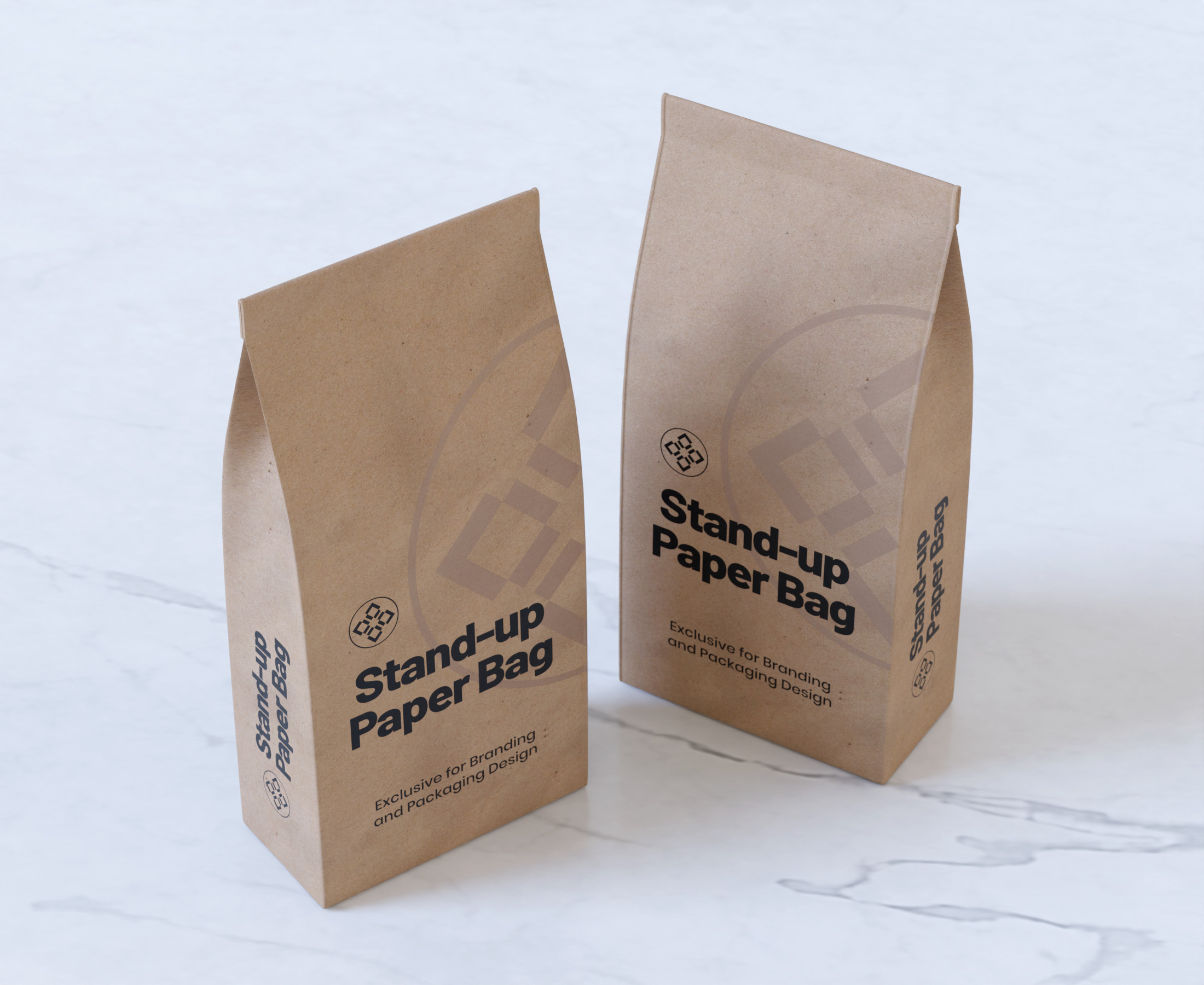 Stand Up Paper Bag 3D model_2