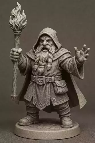 Dwarf Miniature with torch