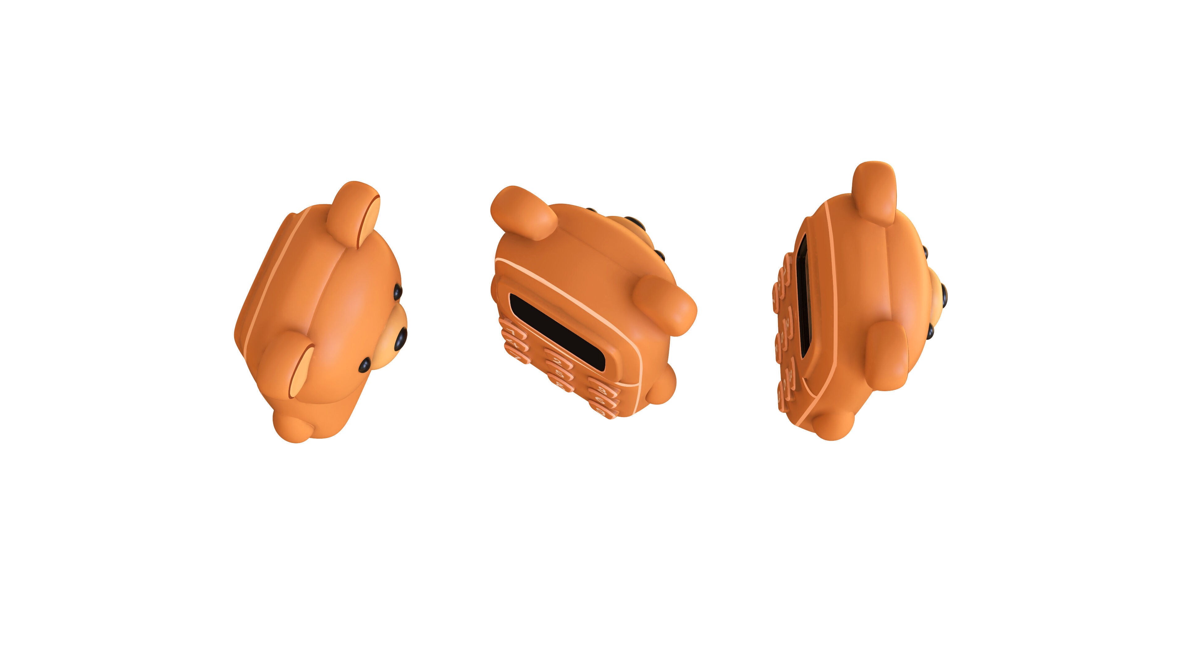 Cute Bear Phone Toy 3D Model - Stylized Cartoon Mobile Phone Low-poly 3D model_3