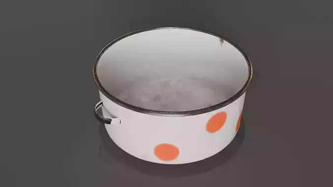 Vintage Enamel Cooking Pot 3D model
