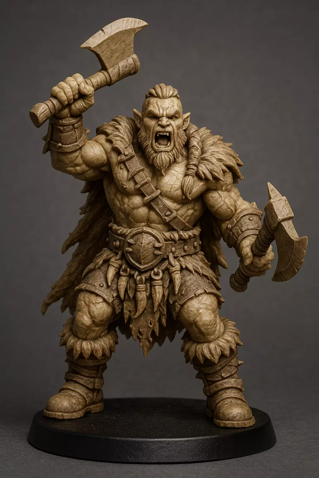 Half Orc Barbarian Miniature 3D print model_0