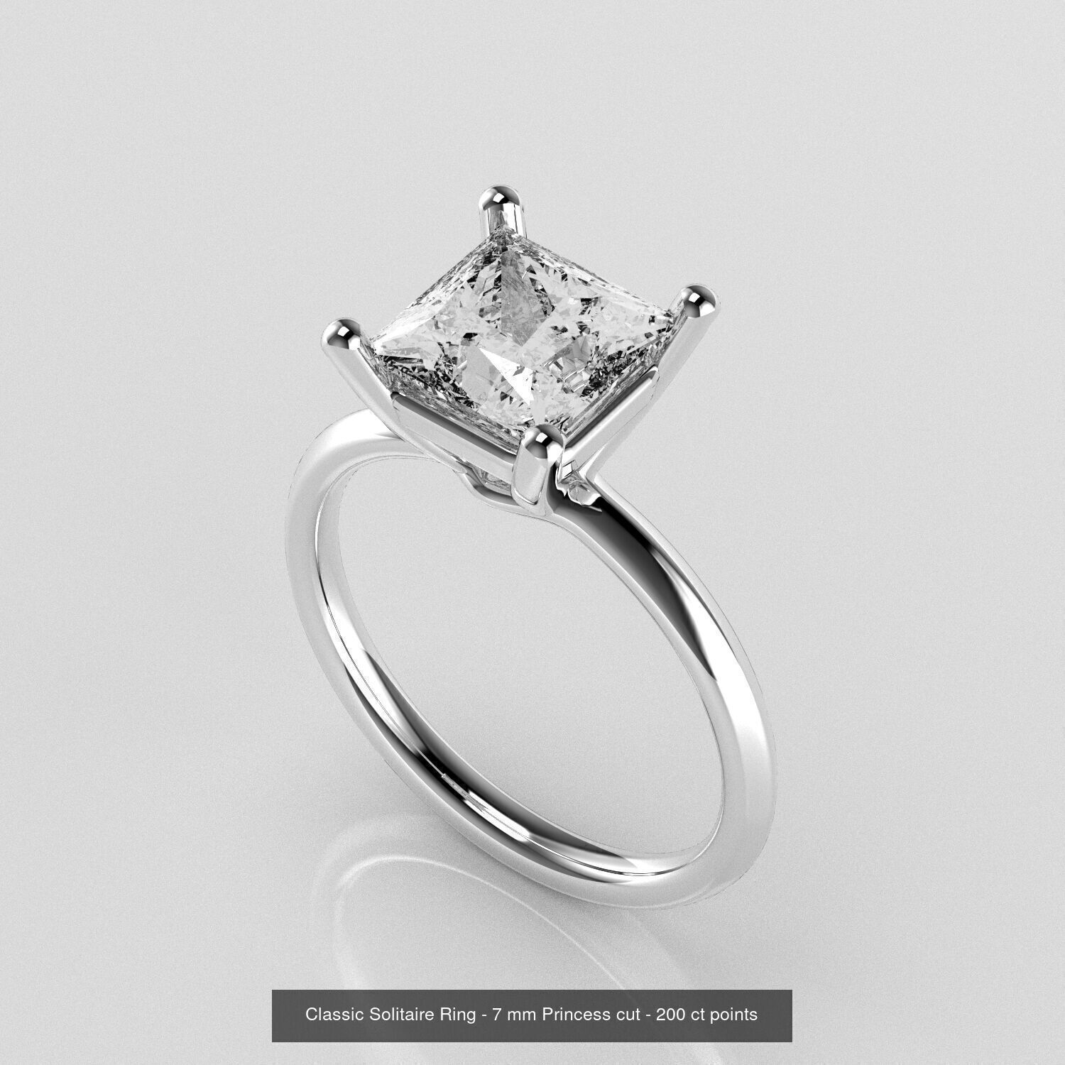 Classic Solitaires - Princess Cut Stone 3D Model Collection _3