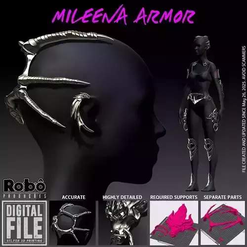 Mortal Kombat 1  Mileena Armor Cosplay - MK1 - 3D Print Files 3D print model
