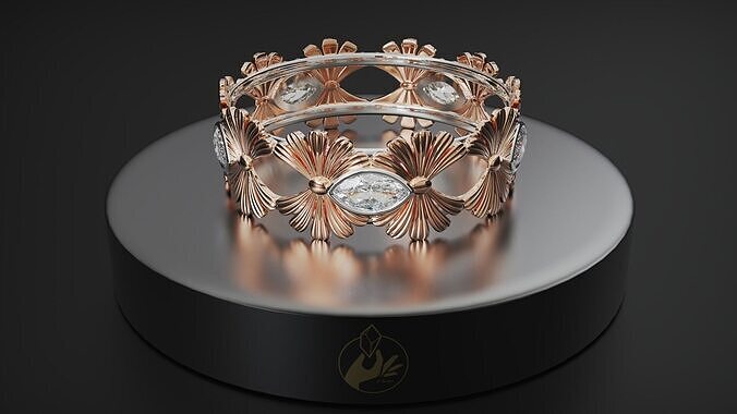 Floral ring 3D print model