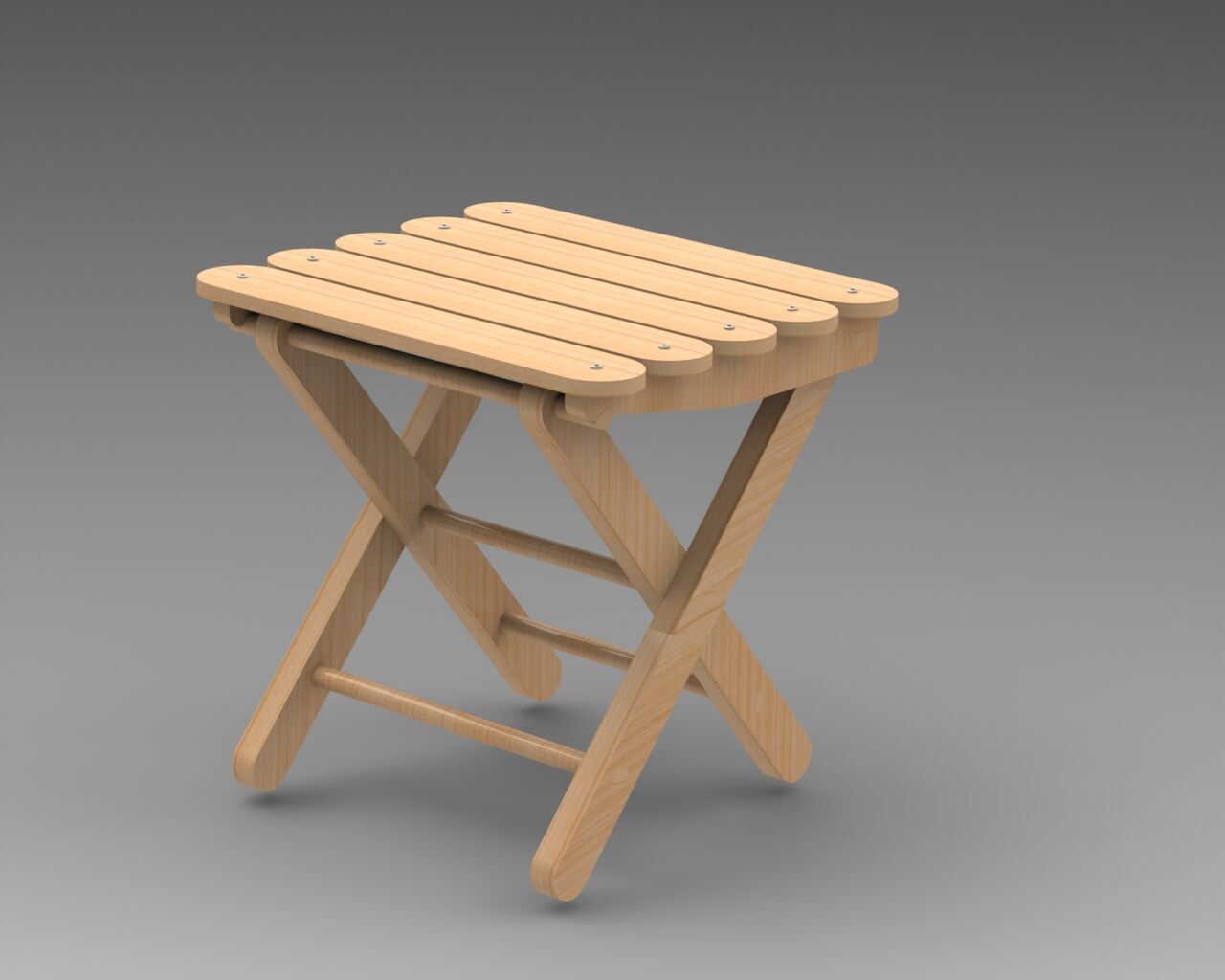 Wooden Foldable Chair 3D Model 3D print model_2