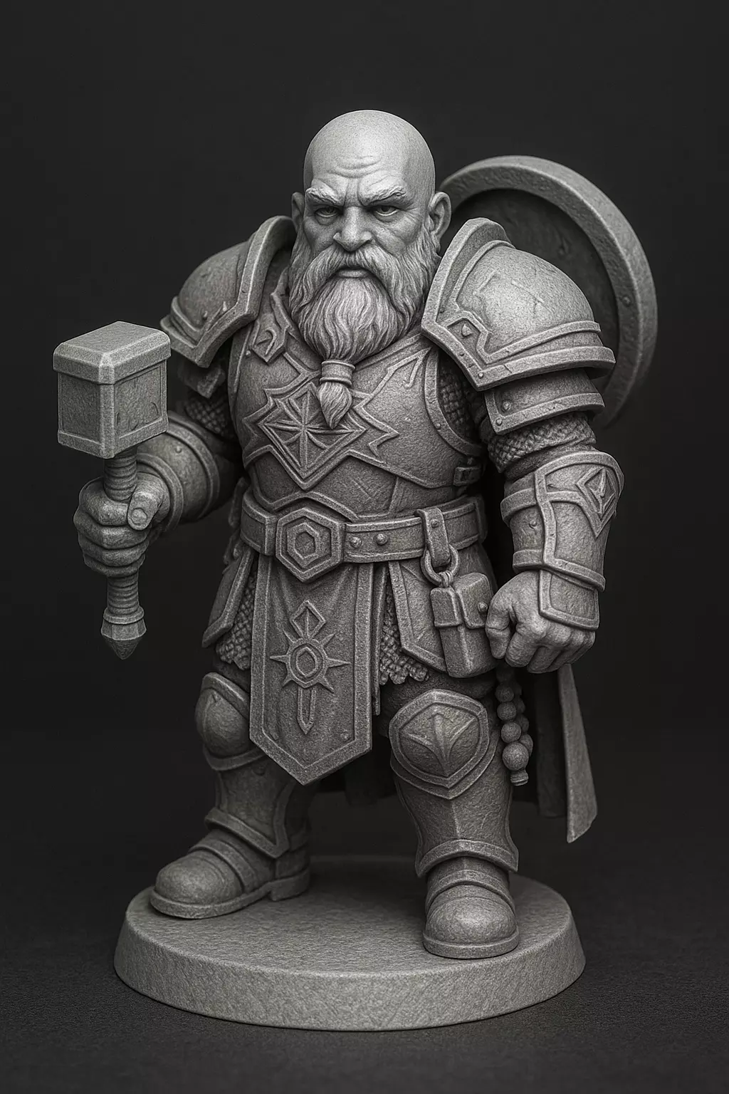 Dwarf Cleric Miniature 3D print model_0