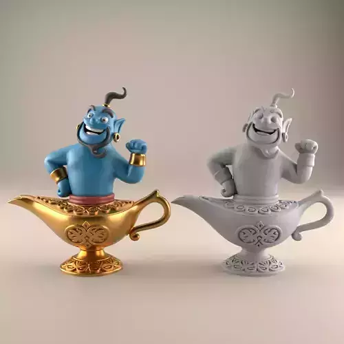 Fun Genie Lamp 3D STL File for Desk Decor Toys 9