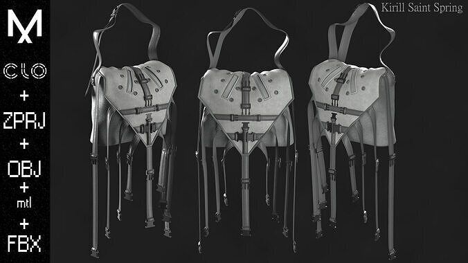 New Sc fi Bag Marvelous designer Clo3d OBJ mtl FBX ZPRJ 3D model